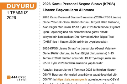 2026 Lisans KPSS başvuruları başladı
