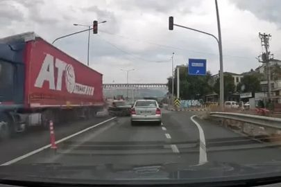 D-650’de yürekleri ağza getiren kaza kamerada
