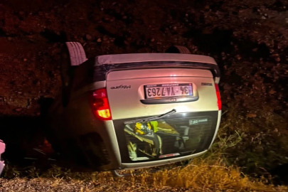 Takla atan otomobildeki 2 kişi yaralandı
