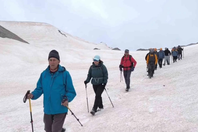 Vangölü aktivistlerinden Süphan Dağı zirvesinde ‘Van Gölü’ mesajı
