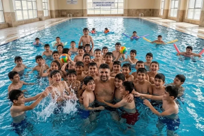 Erzurumlu iş insanından köy çocuklarına havuz jesti: 2 bin 500 çocuk ilk kez havuzla buluştu
