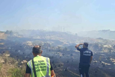 Didim Belediyesi’nden arazi yangınına ’tanker’ desteği
