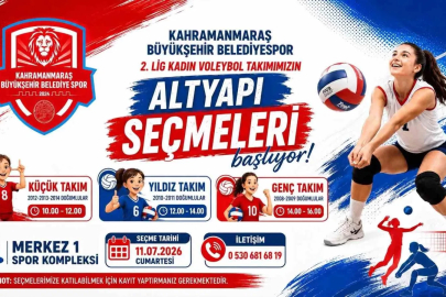 Kahramanmaraş Büyükşehir Belediyespor Kadın Voleybol Takımı altyapı seçmeleri başlıyor
