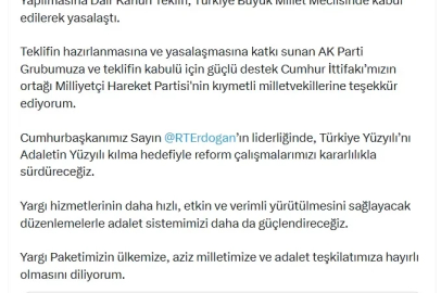 Bakan Gürlek’ten yasallaşan 12’nci Yargı Paketi ile ilgili açıklama