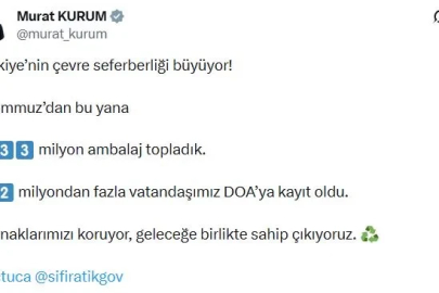 DOA ile 17 günde 33 milyon ambalaj geri dönüşüme kazandırıldı