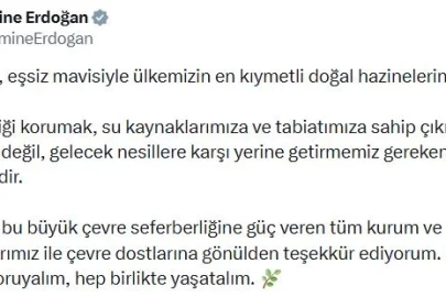 Emine Erdoğan'dan Van Gölü Havzası koruma çalışmaları için Sıfır Atık Vakfı'na teşekkür
