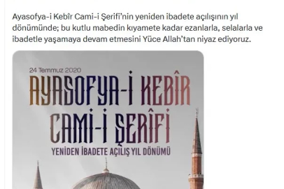 İletişim Başkanı Duran'dan 'Ayasofya' paylaşımı