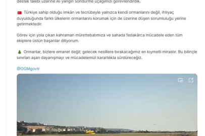 Bakan Yumaklı: Fransa için 2 yangın söndürme uçağımız yola çıktı
