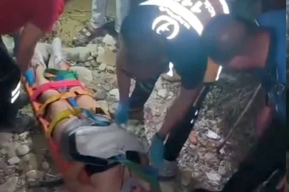 3 metre yükseklikten kayalıklara düşen genç kız yaralandı