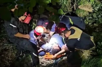 Bursa'da elektrikli  bisiklet uçuruma yuvarlandı: 3 yaralı 