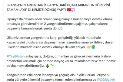 Bakan Yumaklı: İspanya'daki uçaklarımız görevini tamamlayıp ülkemize döndü
