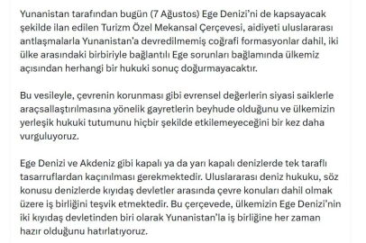 Dışişleri Sözcüsü Keçeli'den Yunanistan'ın Turizm Özel Mekansal Çerçevesi'ne ilişkin açıklama