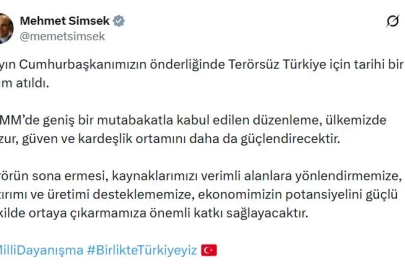 Bakan Şimşek: Terörün sona ermesi, ekonomimizin potansiyelini güçlü şekilde ortaya çıkarmamıza katkı sağlayacak