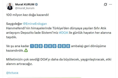 DOA ile 100 milyon ambalaj geri dönüşüme kazandırıldı