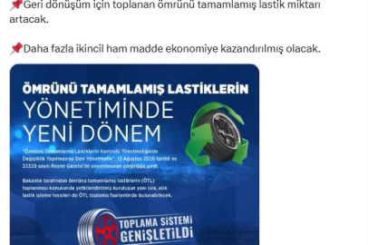 Atık lastik işleme tesisleri, ömrünü tamamlamış lastikleri toplayıp işleyebilecek