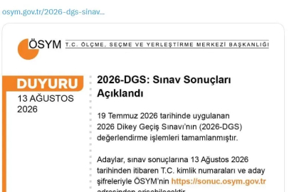 2026-DGS sonuçları açıklandı