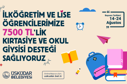 Üsküdar Belediyesi'nden öğrencilere 7 bin 500 TL'lik kırtasiye ve okul giysisi desteği