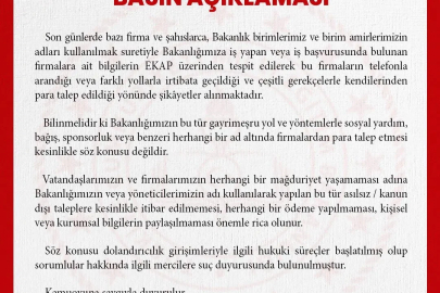 MEB: Bakanlığımızın sosyal yardım veya bağış adı altında firmalardan para talep etmesi söz konusu değildir