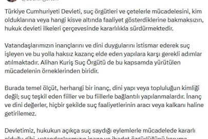 Bakan Gürlek: Dini duyguları istismar ederek suç işleyen yapılara karşı gerekli adımlar atılmaktadır