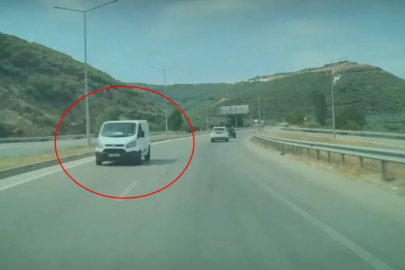 Ters yönde ilerleyen minibüs, tehlike yarattı