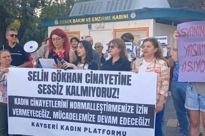 Kayseri'de öldürülen Selin için 'sesiz kalmıyoruz' eylemi
