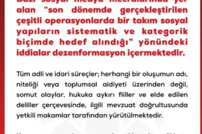 DMM'den son dönemde yapılan operasyonlara ilişkin açıklama 