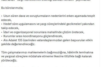 'Yargı Hizmetlerinin Etkinliği Büroları Rehberi' yayımlandı