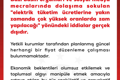 DMM: Elektrik ücretlerine zam yapılacağı iddiaları gerçek dışıdır