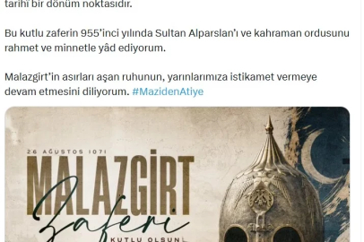 Emine Erdoğan'dan 'Malazgirt Zaferi' paylaşımı 
