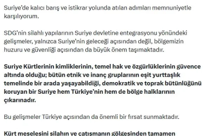 Kılıçdaroğlu: Suriye’de kalıcı barış yolunda atılan adımları memnuniyetle karşılıyorum