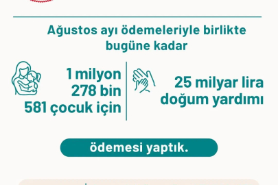 Ağustos ayı doğum yardımı ödemeleri yatırıldı
