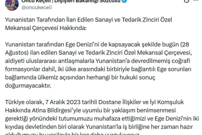 Dışişleri Sözcüsü Keçeli: Yunanistan'ın ilan ettiği mekansal çerçeve, ülkemiz açısından hukuki sonuç doğurmayacaktır