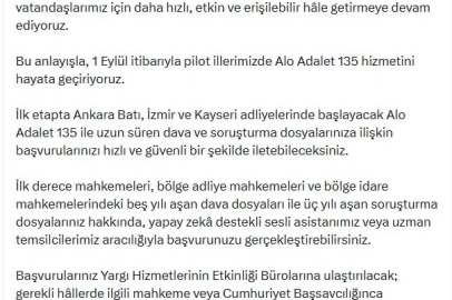 Adliyelerde 'Alo Adalet 135' dönemi 