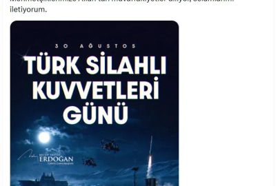 Cumhurbaşkanı Erdoğan, Türk Silahlı Kuvvetleri Günü'nü kutladı