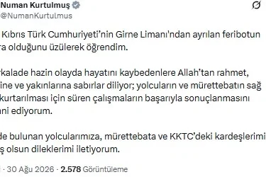 TBMM Başkanı Kurtulmuş'tan Girne'de batan gemiye ilişkin açıklama