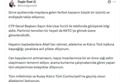 Özgür Özel: KKTC'ye heyet gönderdik
