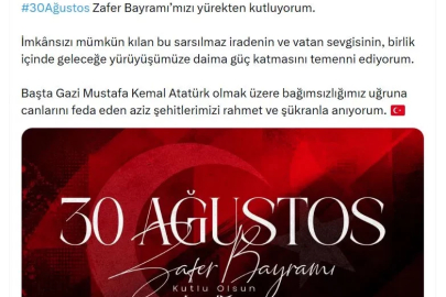 Emine Erdoğan'dan 30 Ağustos mesajı
