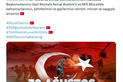 MSB'den '30 Ağustos Zafer Bayramı' paylaşımı