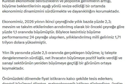 Cevdet Yılmaz: Türkiye ekonomisi küresel belirsizliklere karşı dayanıklılığını sürdürmekte