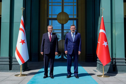 Cumhurbaşkanı Yardımcısı Yılmaz, KKTC Başkanı Üstel ile görüştü