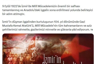 İletişim Başkanı Duran'dan 'İzmir'in kurtuluş yıl dönümü' mesajı