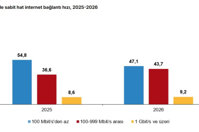 TÜİK: Girişimlerin yüzde 52,9'u 100 megabit ve üzeri hızda internet kullandı