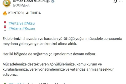 OGM: Aksu ve Kozan yangınları kontrol altına alındı