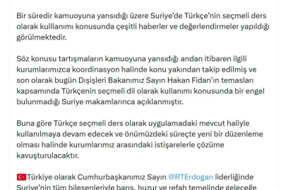 AK Parti'li Zorlu'dan Suriye'de Türkçenin seçmeli dil olarak kullanımına ilişkin açıklama