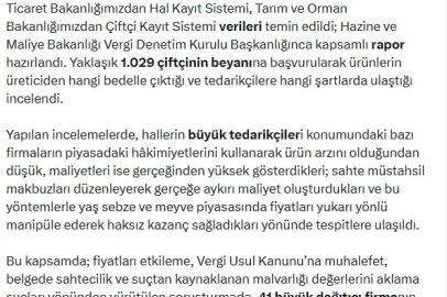Sebze ve meyvede fahiş fiyat operasyonu; 41 firmanın yöneticisi hakkında gözaltı kararı