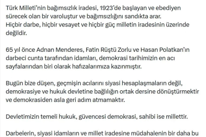 Kılıçdaroğlu: Menderes, Zorlu ve Polatkan’ı rahmetle anıyorum