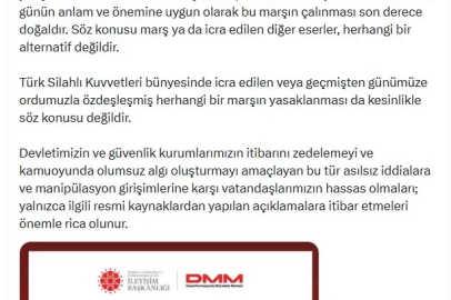 DMM: TSK'da bazı marşların yasaklandığı yönündeki paylaşımlar asılsız