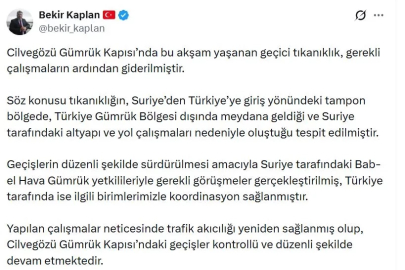 Cilvegözü Gümrük Kapısı’nda yaşanan geçici tıkanıklık giderildi