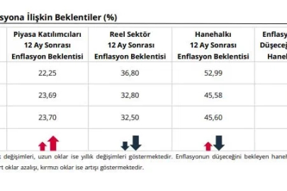 Sektörel enflasyon beklentileri açıklandı