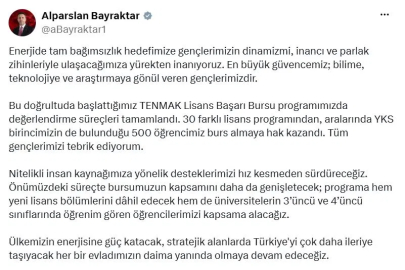 'TENMAK Yurt İçi Lisans Başarı Bursu' hak sahipleri belirlendi
